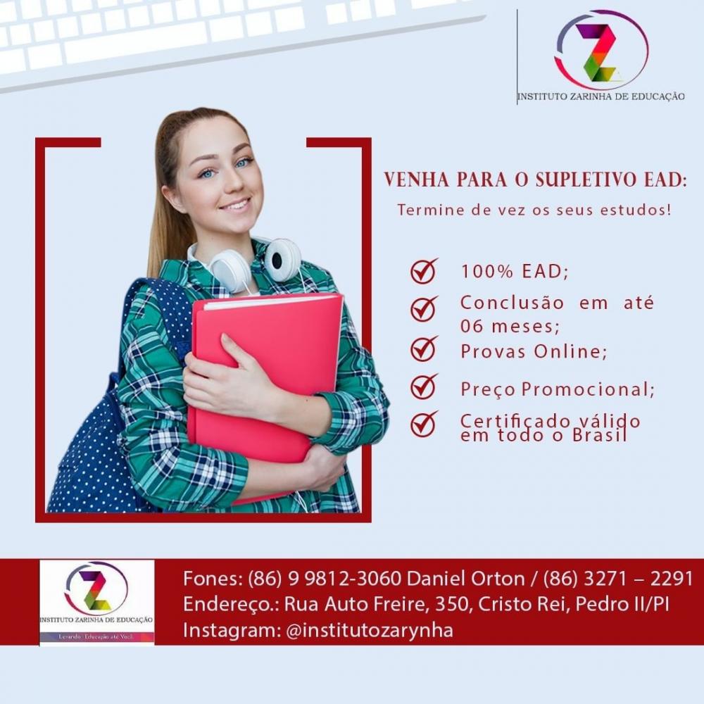 Termine de vez os seus estudos! Venha pro Supletivo EAD do Instituto Zarynha de Educação