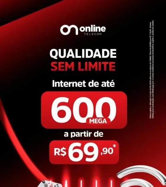 Internet de verdade é com a Online Telecom: ultravelocidade a partir de R$ 69,90