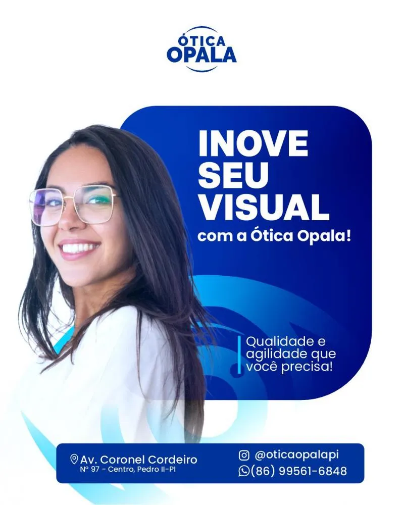 Variedade e elegância em óculos e lentes? Só na Ótica Opala, venha conferir! 