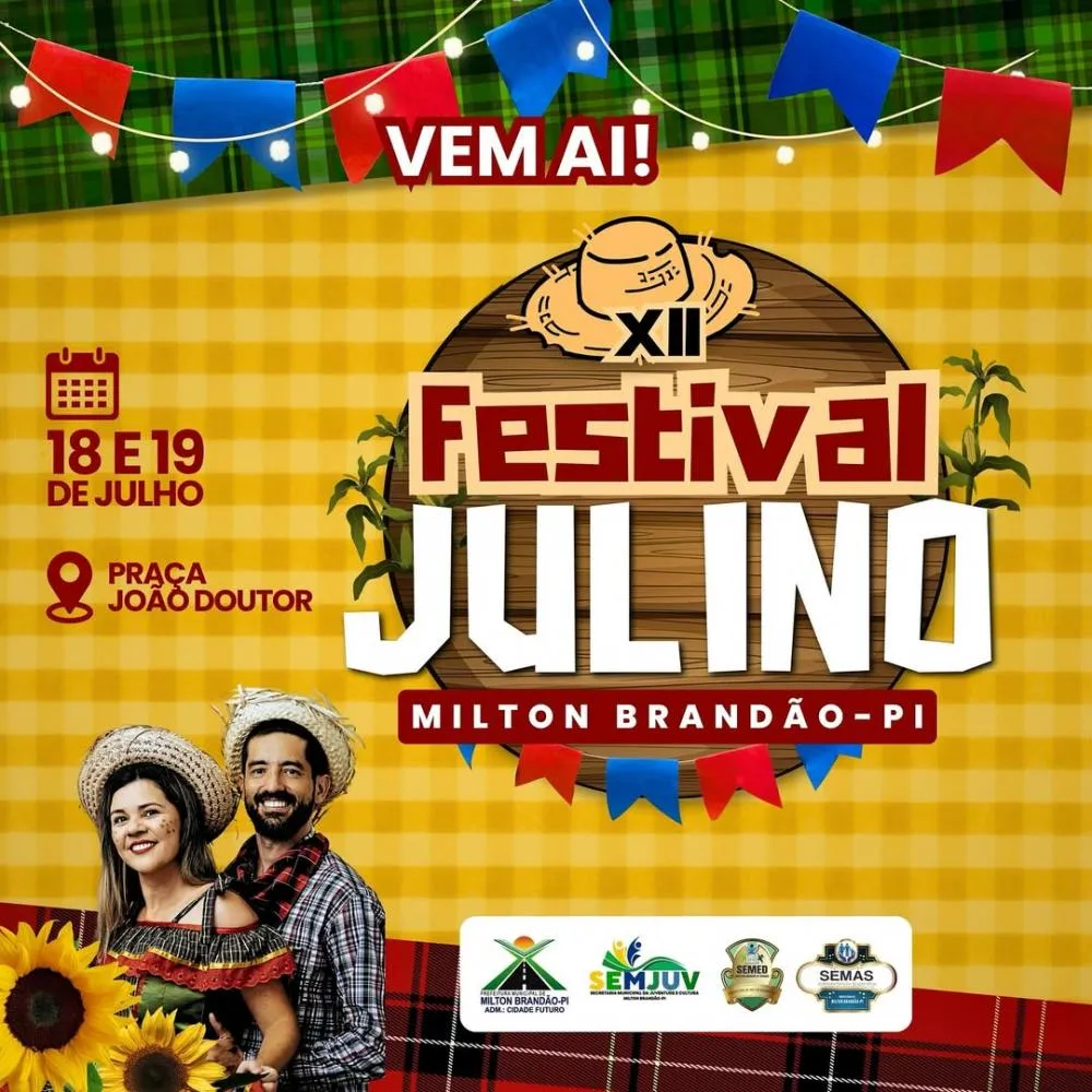Prefeitura de Milton Brandão anuncia 12ª edição do Festival Julino