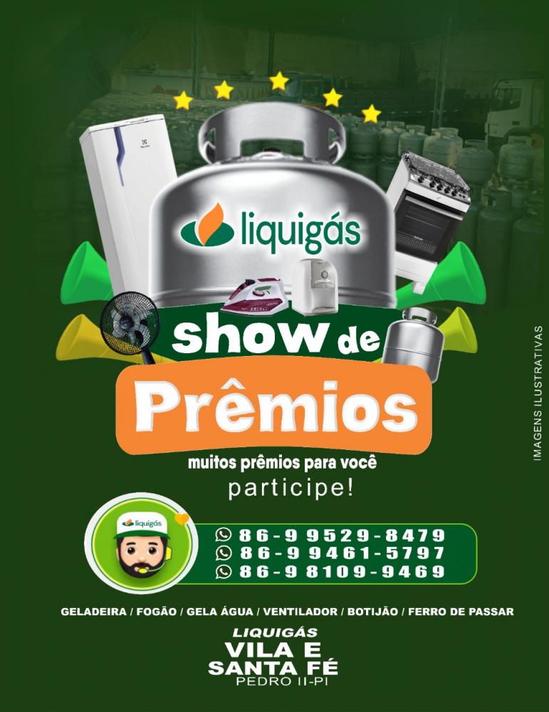 Show de prêmios na Liquigás de Pedro II; compre e concorra!
