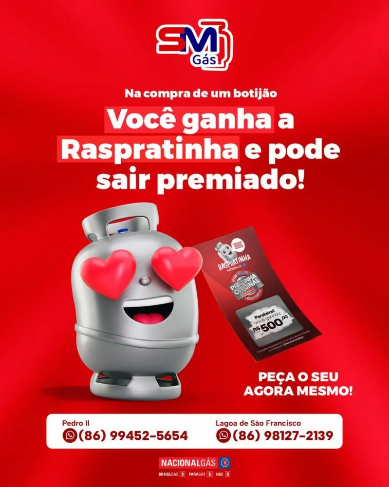 Raspratinha Premiada SM Gás: prêmios de até R$500 na hora!
