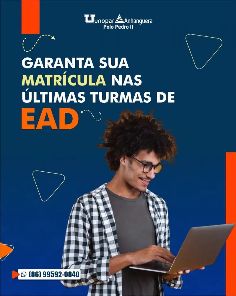 Garanta sua matrícula na Unopar/Anhanguera Polo Pedro II e comece a estudar com o melhor EAD do Brasil!