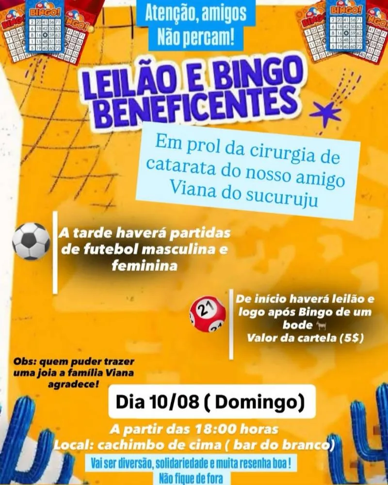 Idoso pedrossegundense precisa passar por cirurgia de R$5 mil e família mobiliza bingo e leilão beneficentes para tratamento