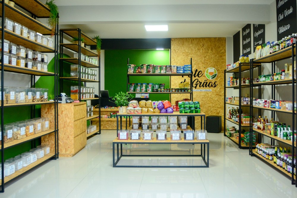 Pote de Grãos de Pedro II, uma loja especializada em produtos saudáveis e naturais; venha conhecer!