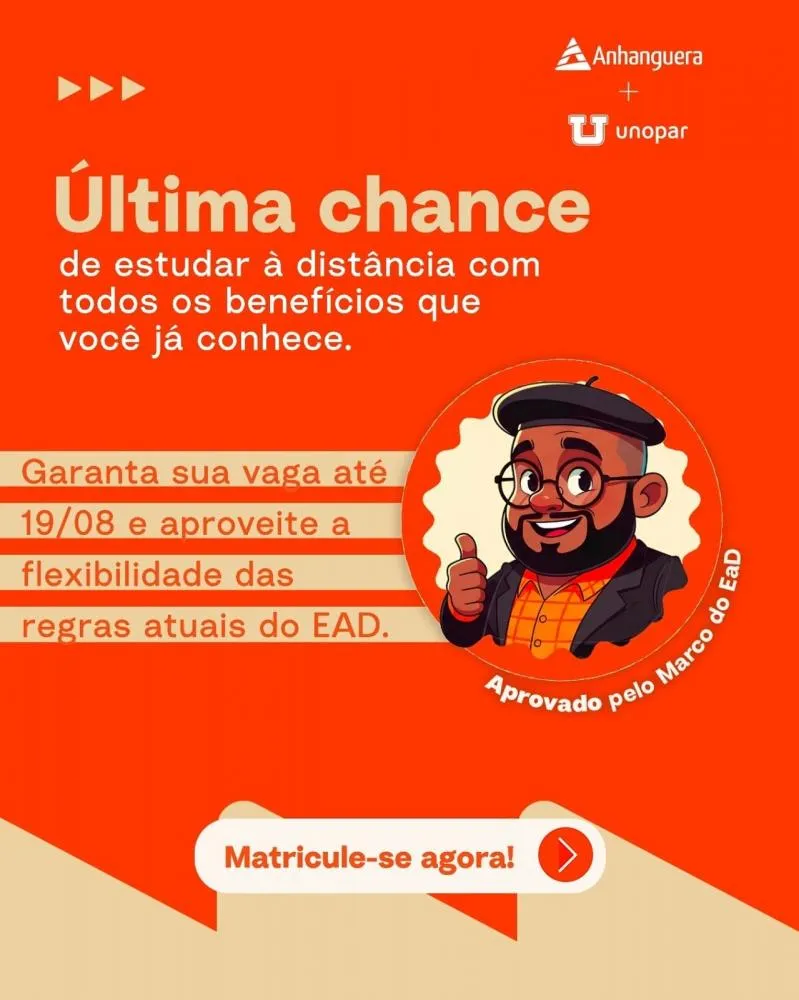Garanta sua vaga na Unopar/Anhanguera Pedro II e comece uma graduação com a flexibilidade e qualidade do melhor EAD do Brasil!