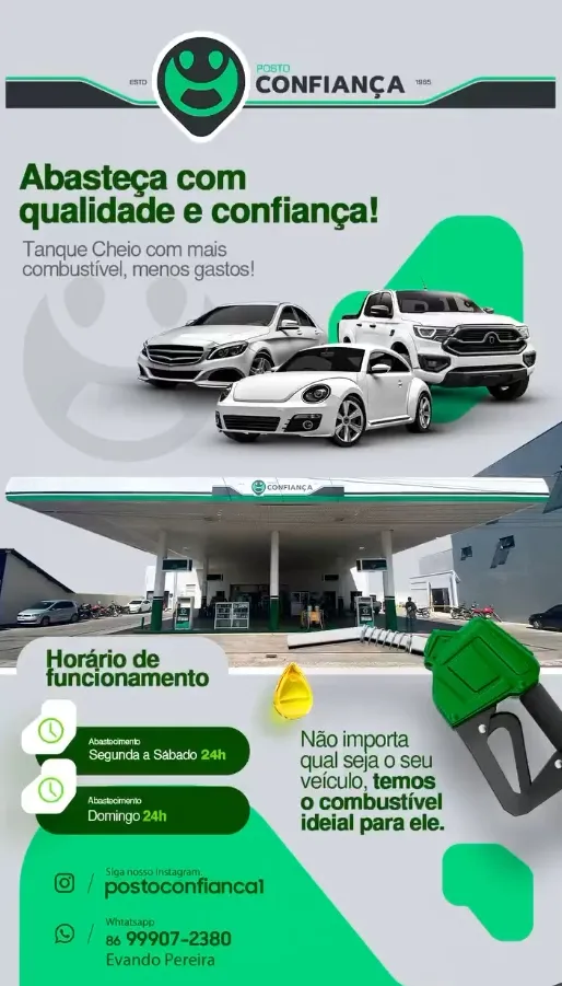 Atendimento ágil e combustível de qualidade é na Rede de Postos Confiança em Pedro II!