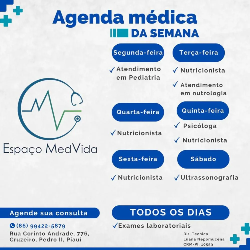 Sua saúde e bem-estar em boas mãos, agende já seu atendimento no Espaço MedVida em Pedro II!