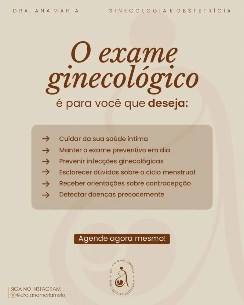 Com a Dra. Ana Maria a saúde feminina é acompanhada com respeito, orientação e cuidado!