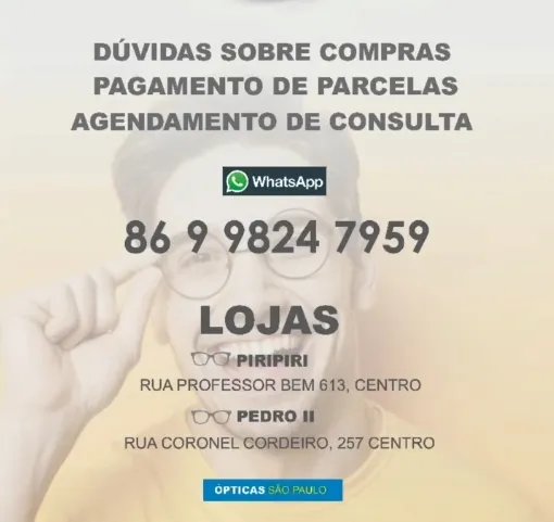 Quer óculos que aliam estilo, conforto e durabilidade? Então venha para as Ópticas São Paulo em Pedro II!