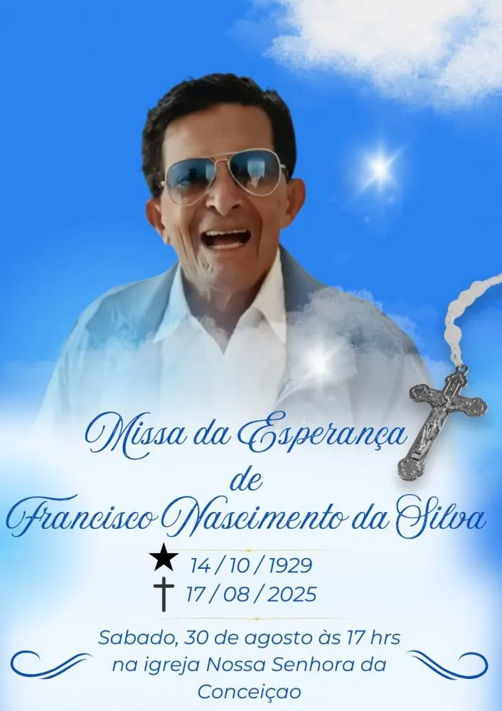 Familiares convidam para missa de 15 dias de falecimento do Sr. Chico Mourão em Pedro II